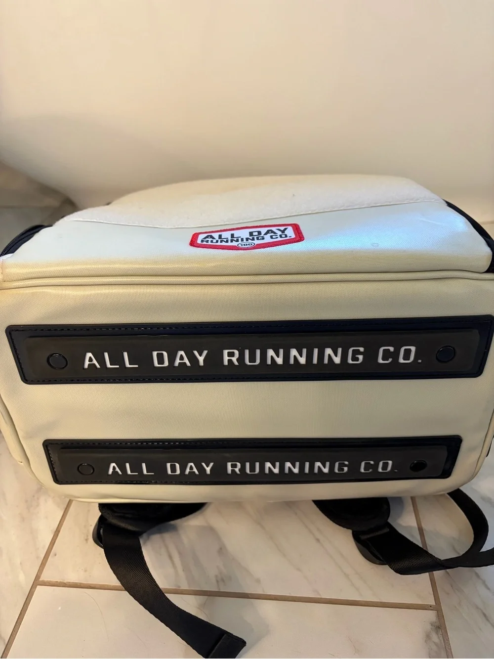 All Day Running Co Backpack, Beige, EUC!!